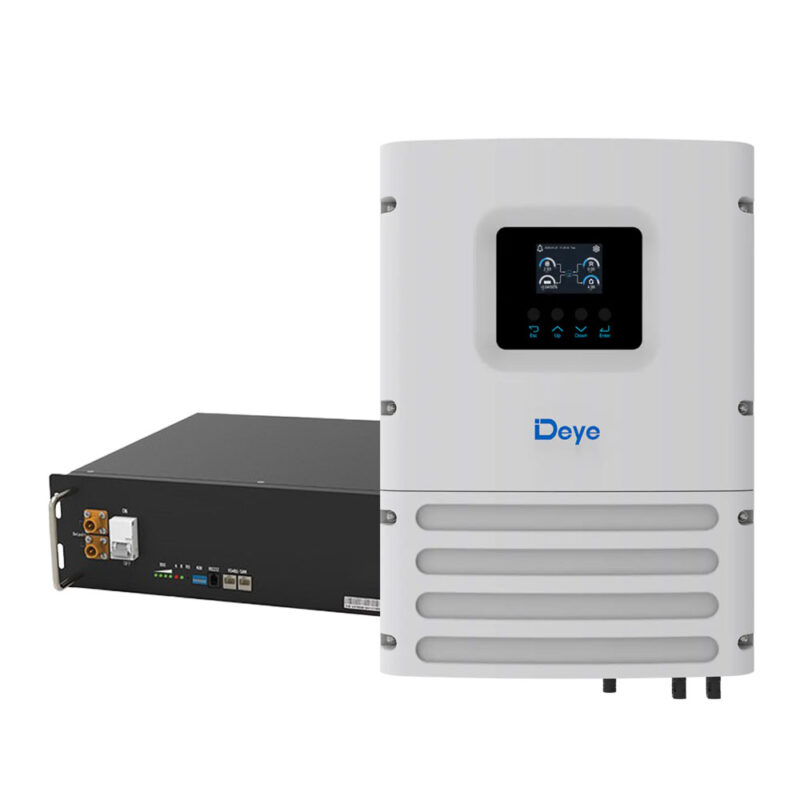 SET Μονοφασικό Off-Grid Inverter 6KW DEYE & Μπαταρία LiFePO4 για Inverter 5.12KWh 51.2V 100Ah τύπου rack