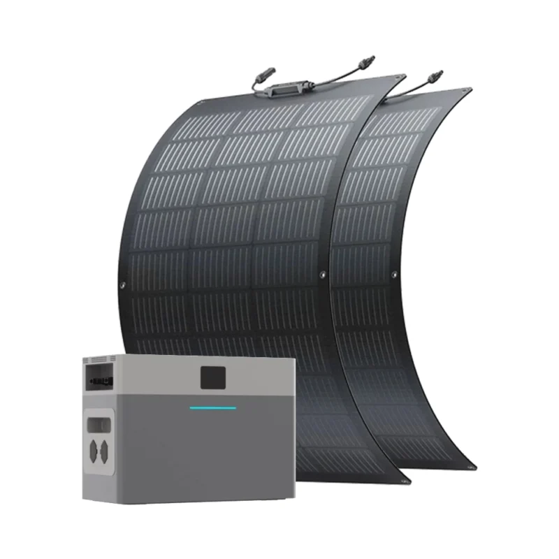 Kιτ μπαλκονιού 1kw On Off Grid με BackUp και 2kwh μπαταρία + 2 Εύκαμπτα Solar Panel
